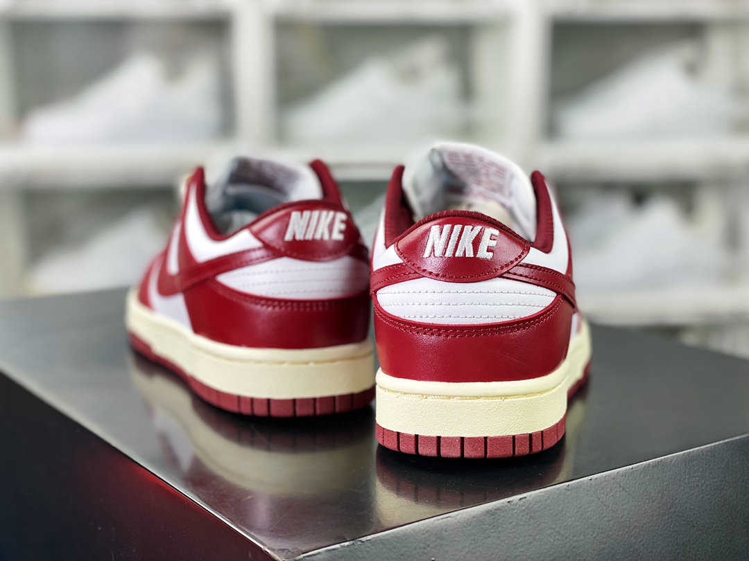 SB Dunk Low”Team Red”扣篮系列低帮休闲运动滑板板鞋“复古奶油红白”FJ4555-100