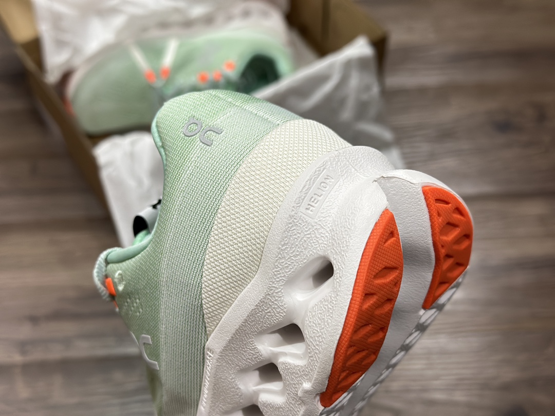 Swiss sports brand - ON Running Cloudsurfer Road Rod series low-top thick jogging shoes ”Mesh mint green white orange” 3MD10421071