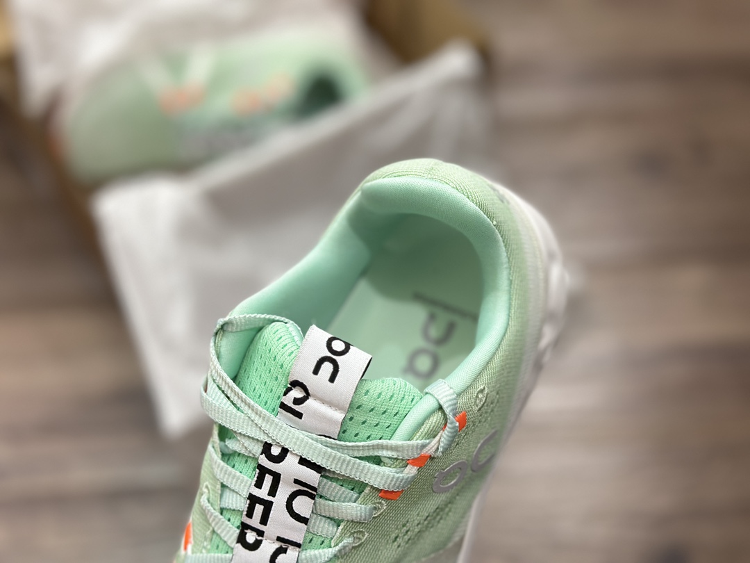 Swiss sports brand - ON Running Cloudsurfer Road Rod series low-top thick jogging shoes ”Mesh mint green white orange” 3MD10421071