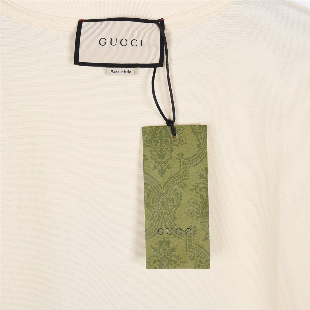 GUCCI 古驰 23SS夏季联名迪士尼趣味字母卡通动物印花短袖