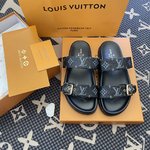 Louis Vuitton Shoes Slippers Fabric Rubber Sheepskin