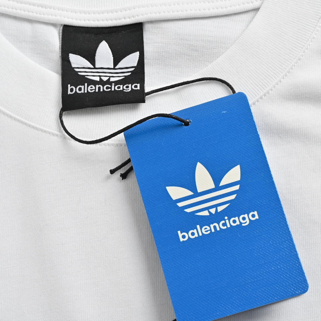 Balenciaga & Adidas 23ss 联名印花logo背心 字母印花圆领宽松OS短袖T恤