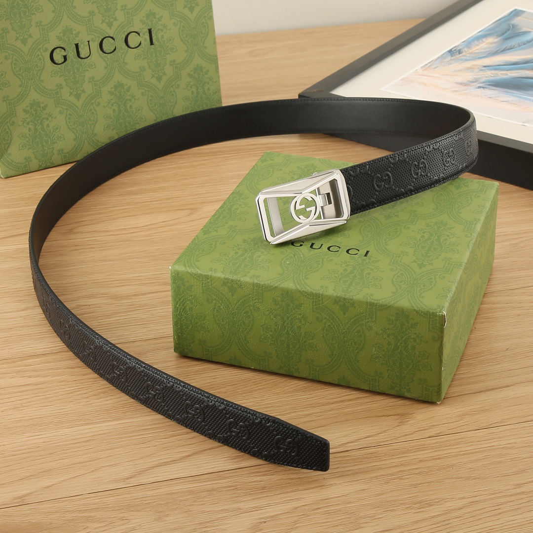 古奇GUCCI3.5宽精品不锈钢自动