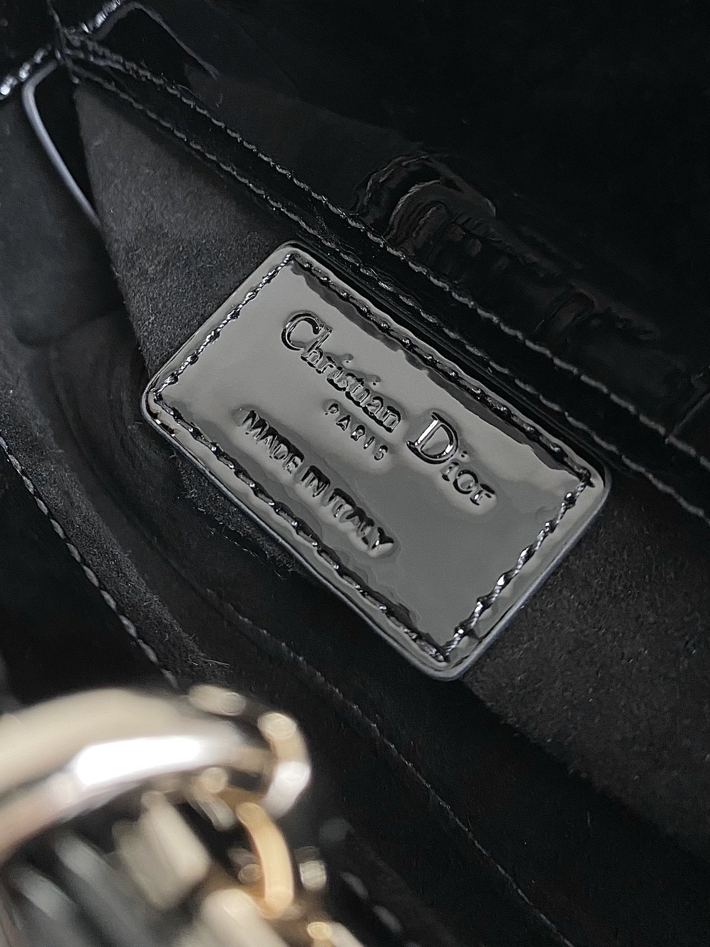 Dior 漆皮黑金 超迷你𝗗-𝗝𝗼𝘆 𝗯𝗮𝗴七夕爱心款 果然就是轮回 回归了一把中古戴妃长方包形