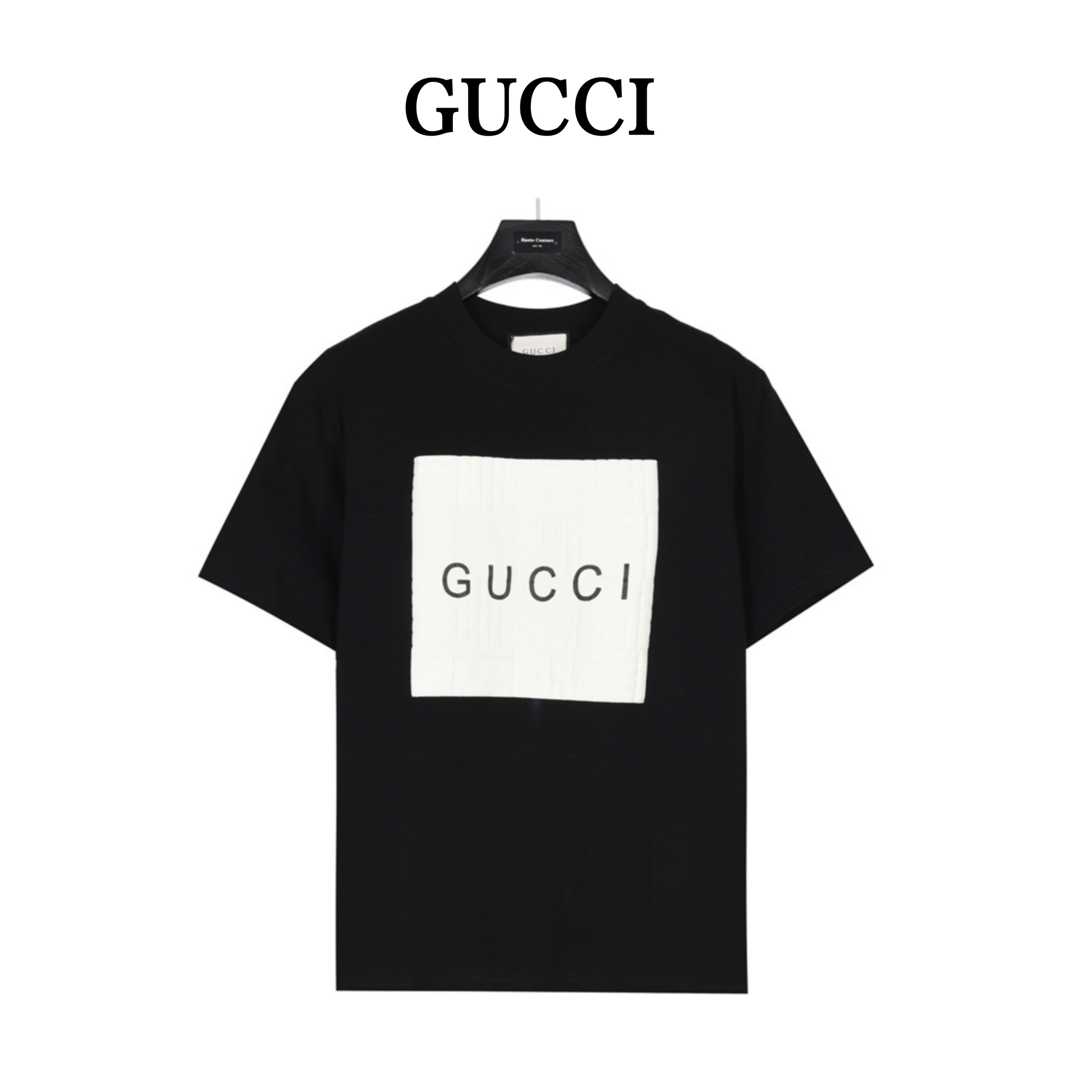 Gucci/古驰 23ss 经典logo大方块发泡印花短袖T恤