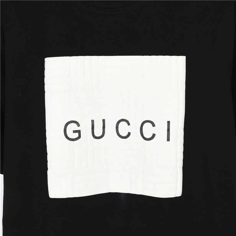 Gucci/古驰 23ss 经典logo大方块发泡印花短袖T恤