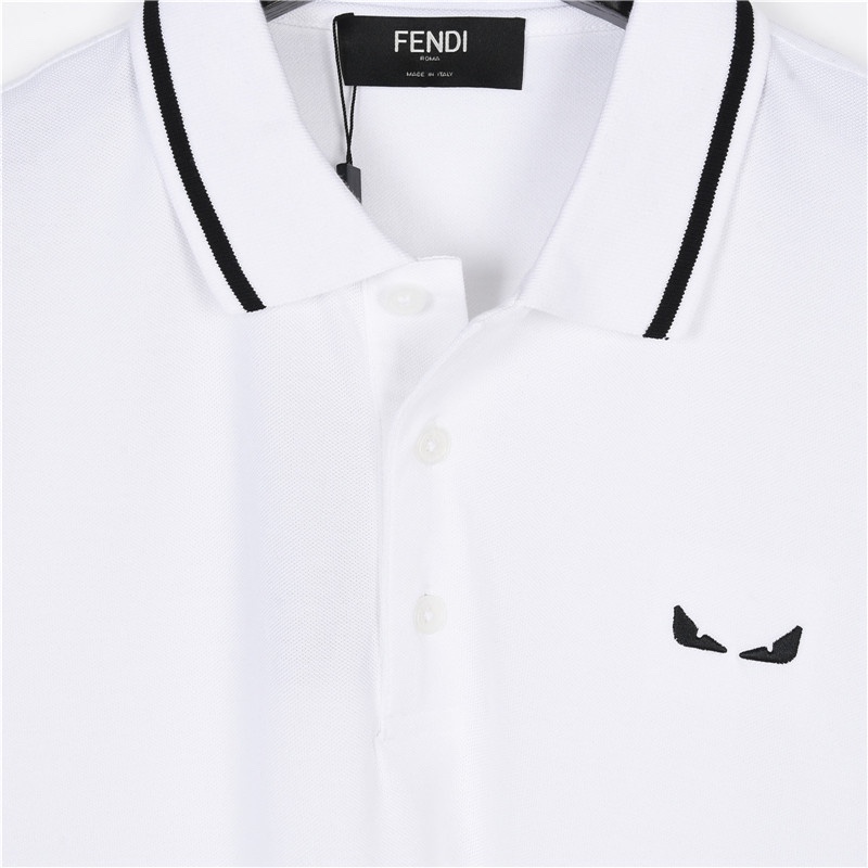 Fendi/芬迪 刺绣黑白眼睛POLO衫男女休闲短袖