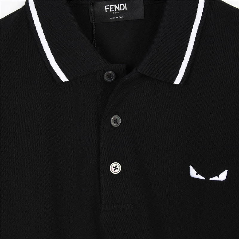 Fendi/芬迪 刺绣黑白眼睛POLO衫男女休闲短袖