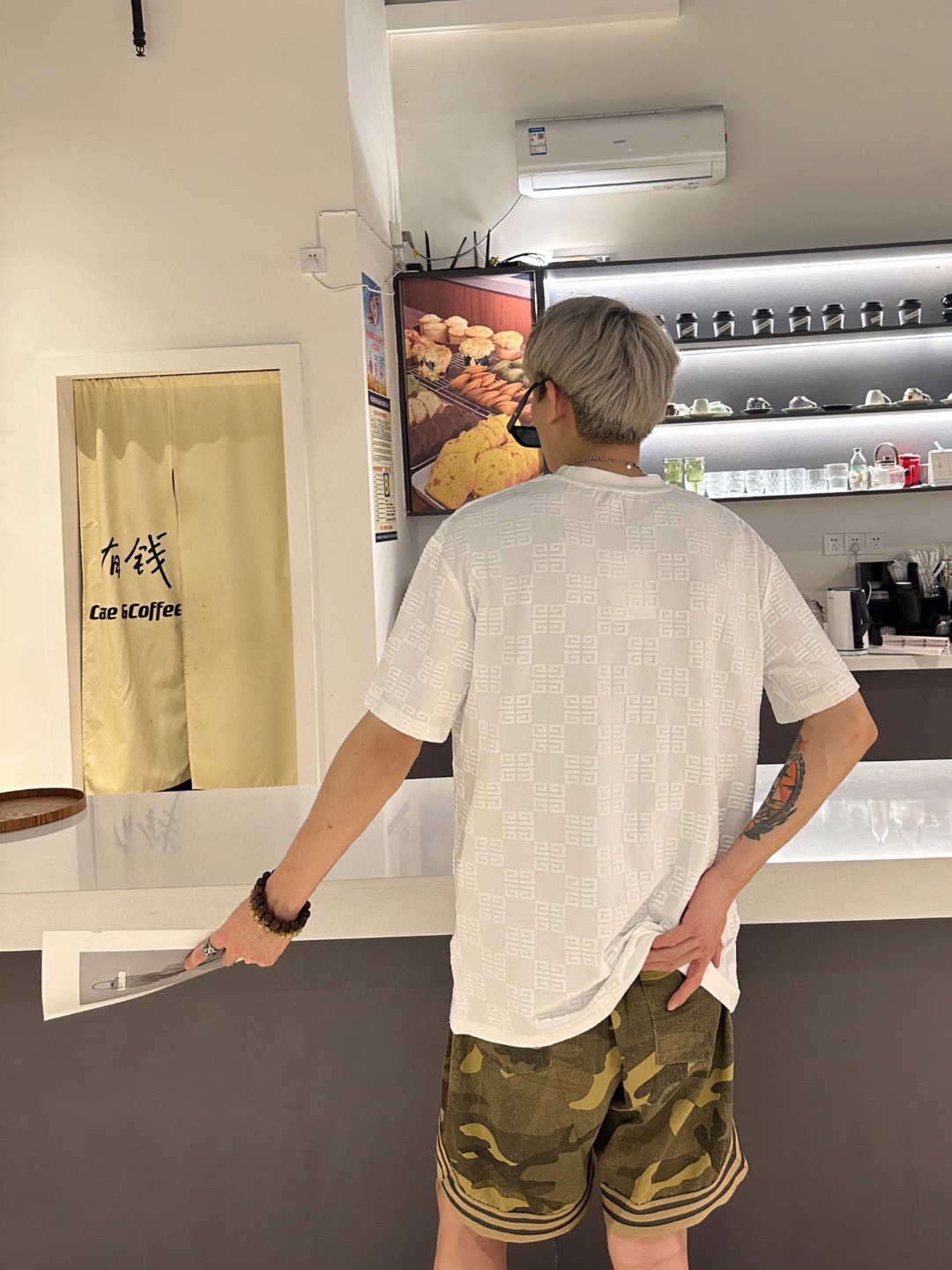 GIVENCHYGivenchy 23ss full-printed four-palace jacquard logo short-sleeved upp
