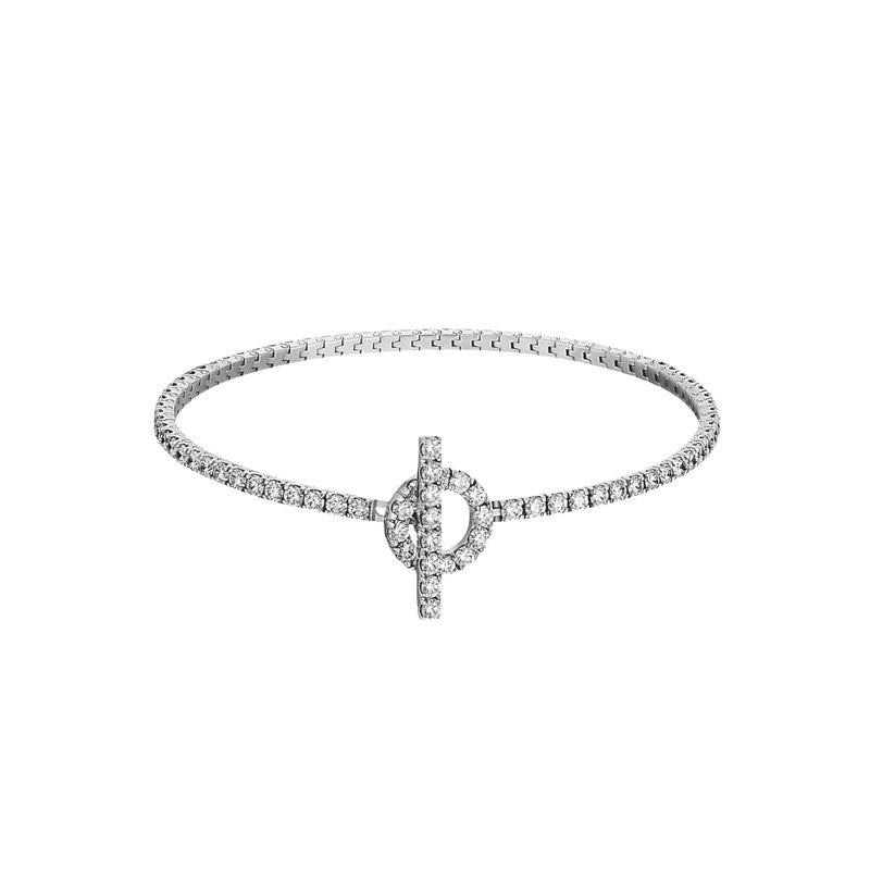 Hermès T-Bar Pavé Diamond Toggle Bracelet - Comprehensive 2