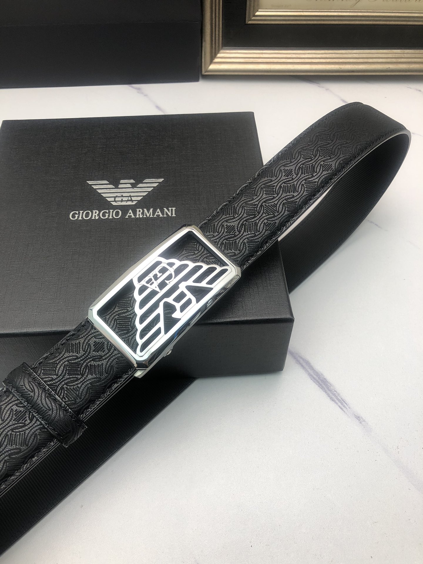 “Men’s Automatic Leather Belts with Italian Cattle-Skin: Tailorable and Wide Design” - 图片 4