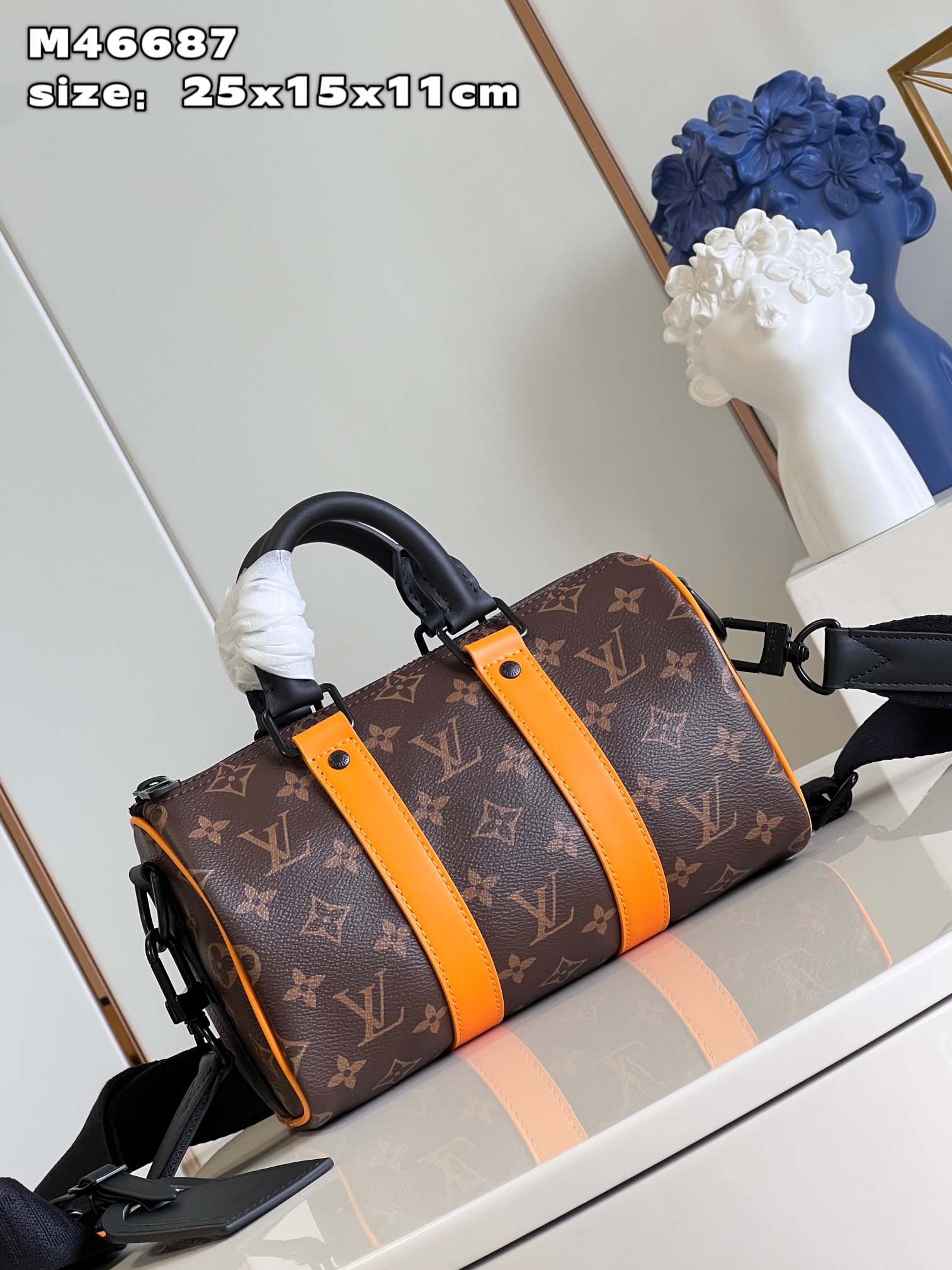 顶级原单M46687/对版本款Keepall25手袋取材MonogramEclipseReverse帆布