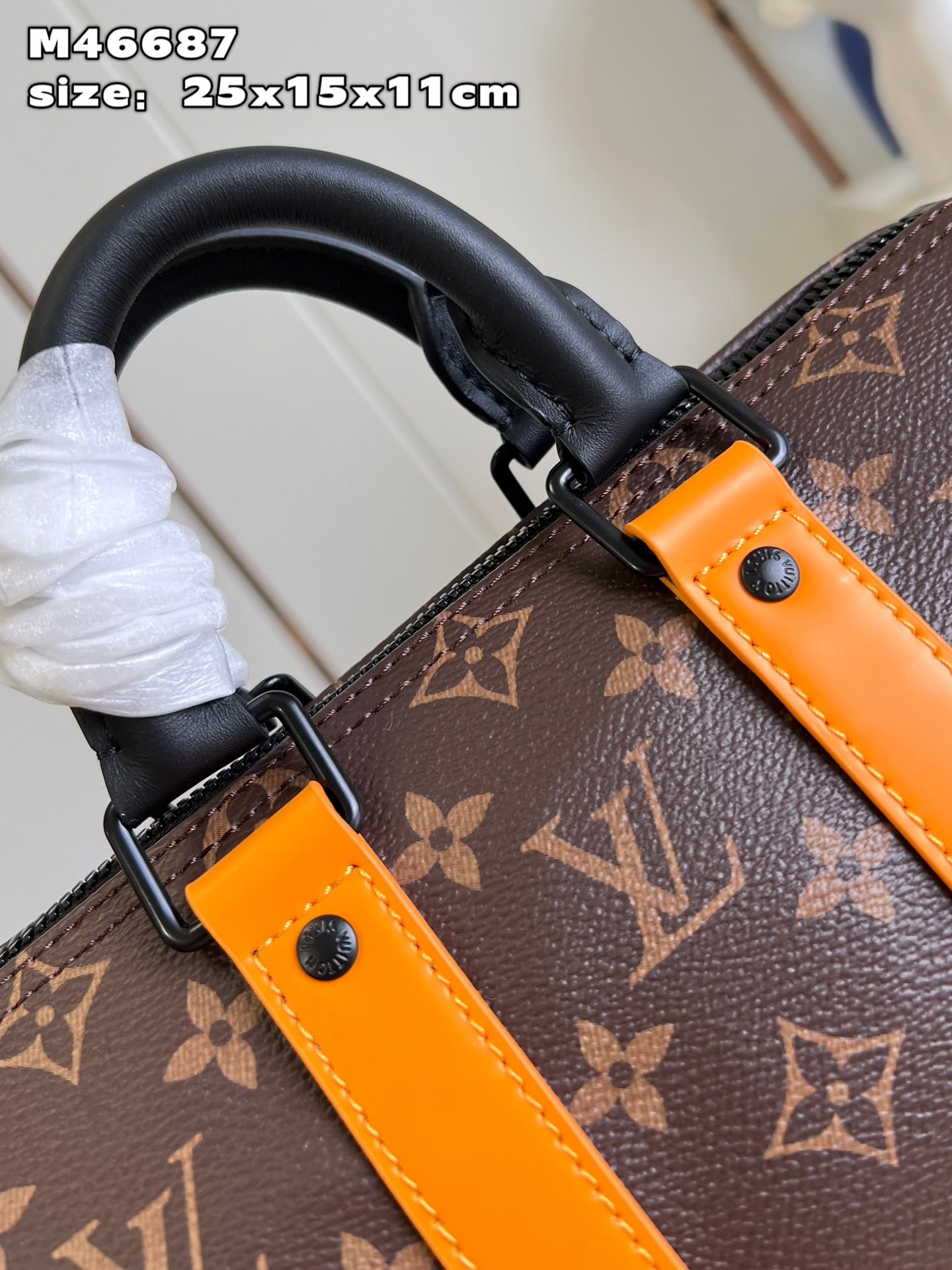 顶级原单M46687/对版本款Keepall25手袋取材MonogramEclipseReverse帆布