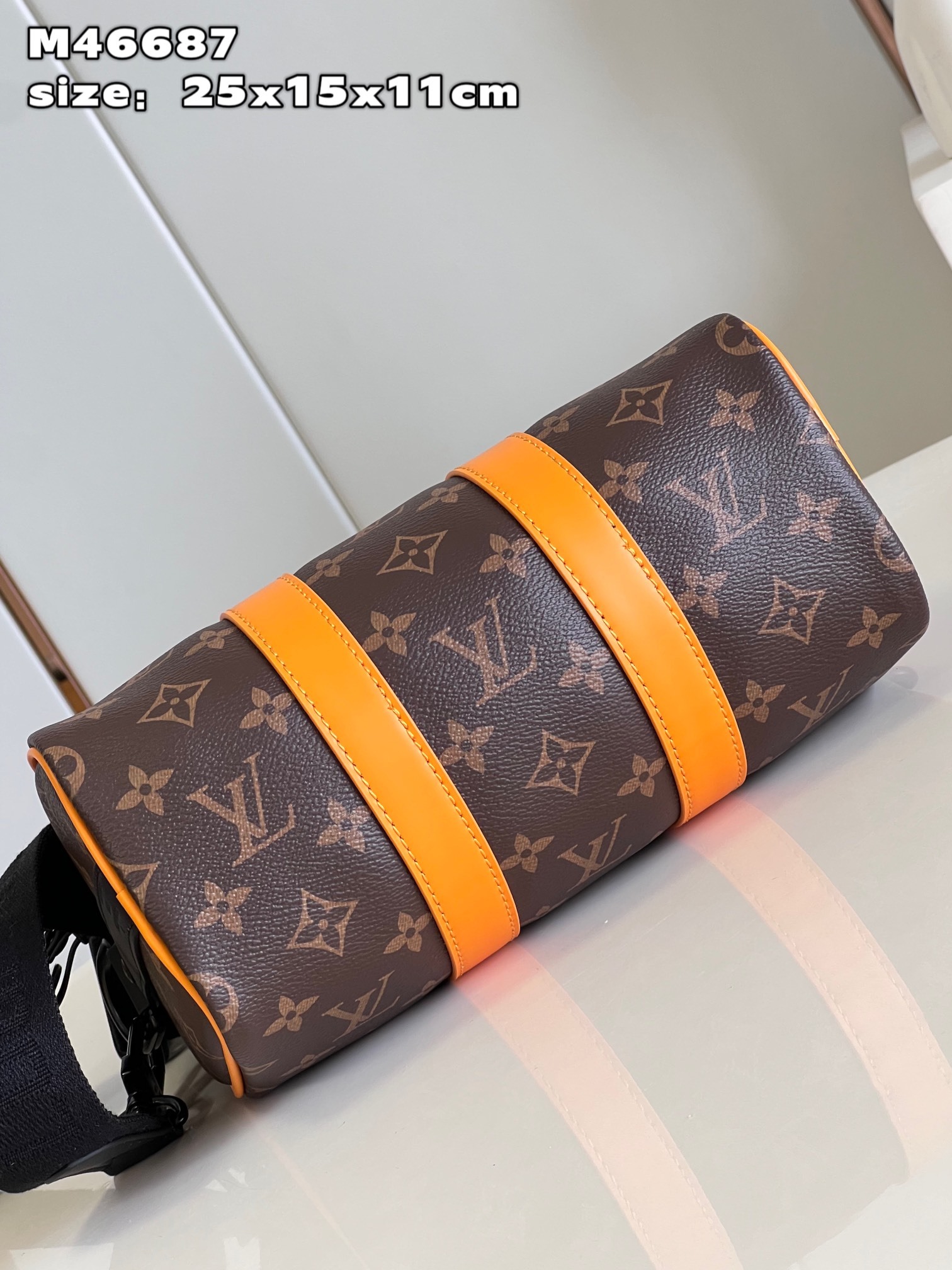 顶级原单M46687/对版本款Keepall25手袋取材MonogramEclipseReverse帆布