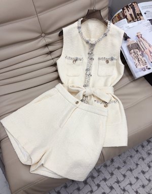 Chanel Clothing Coats & Jackets Shorts Waistcoat Splicing Fall/Winter Collection Fashion