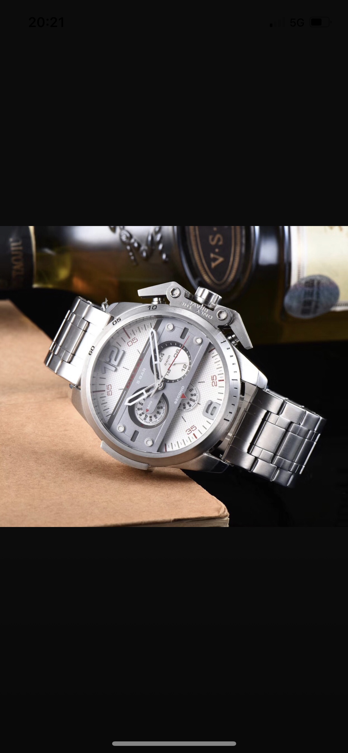DIESEL Fashion Watch: 48mm Stone Core, Zirconium Steel, Original Button
