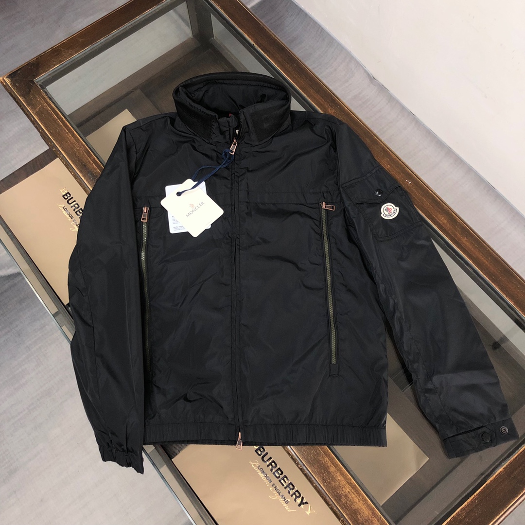 Moncler Clothing Coats & Jackets Windbreaker Black