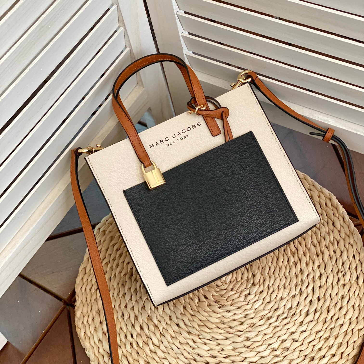 Marc Jacobs Mj/拼色手提托特包尺寸:23*20*10