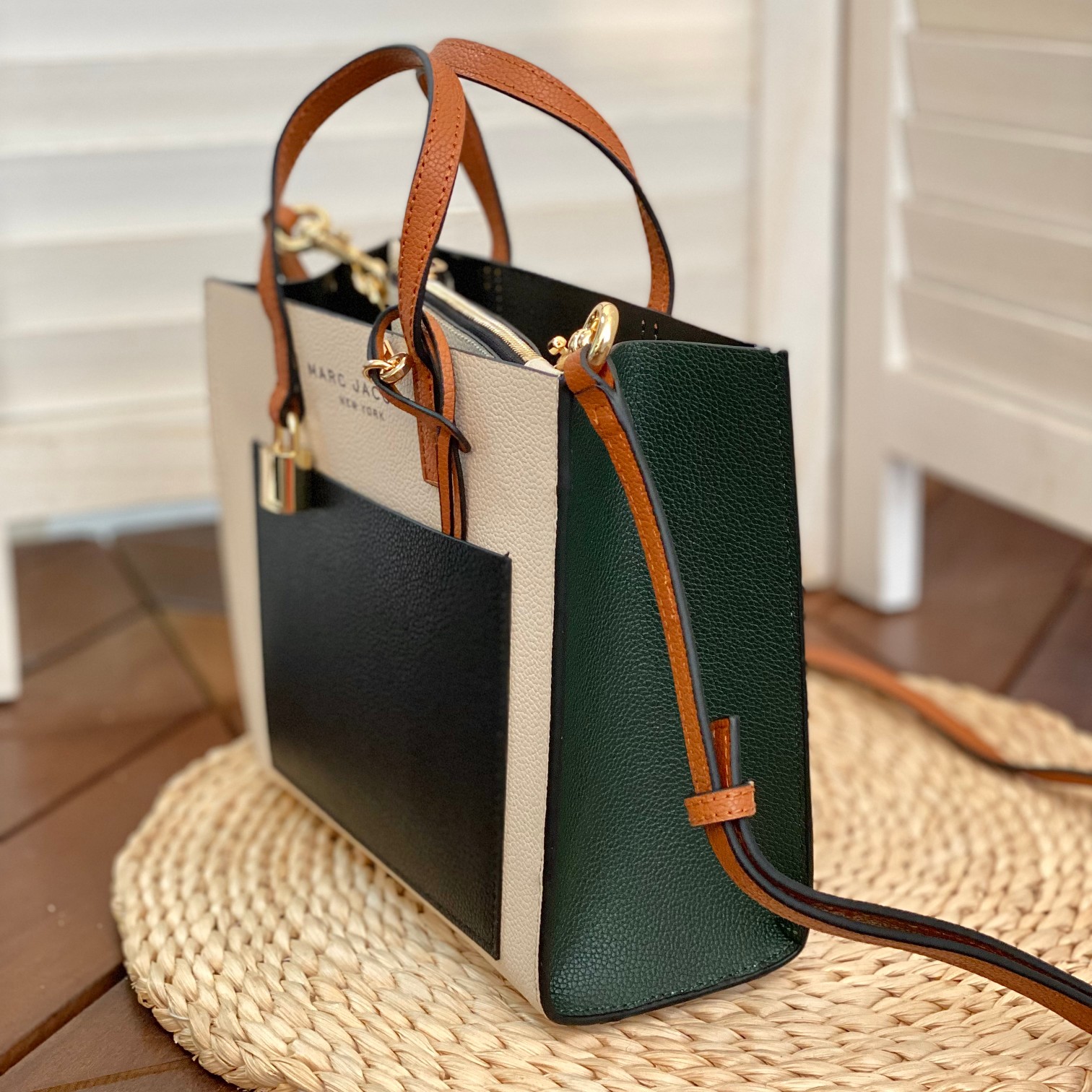 Marc Jacobs Mj/拼色手提托特包尺寸:23*20*10