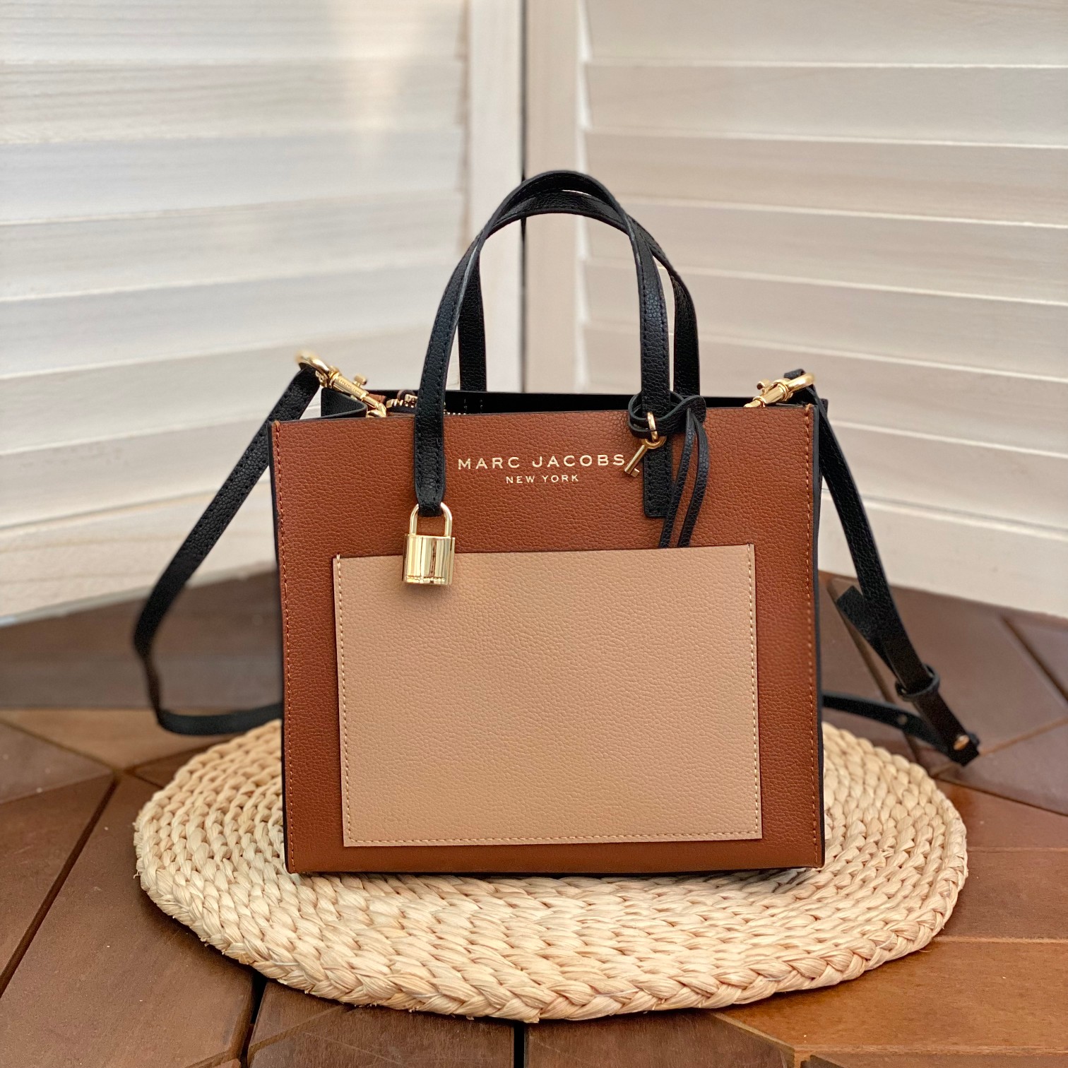 Marc Jacobs Mj/拼色手提托特包尺寸:23*20*10