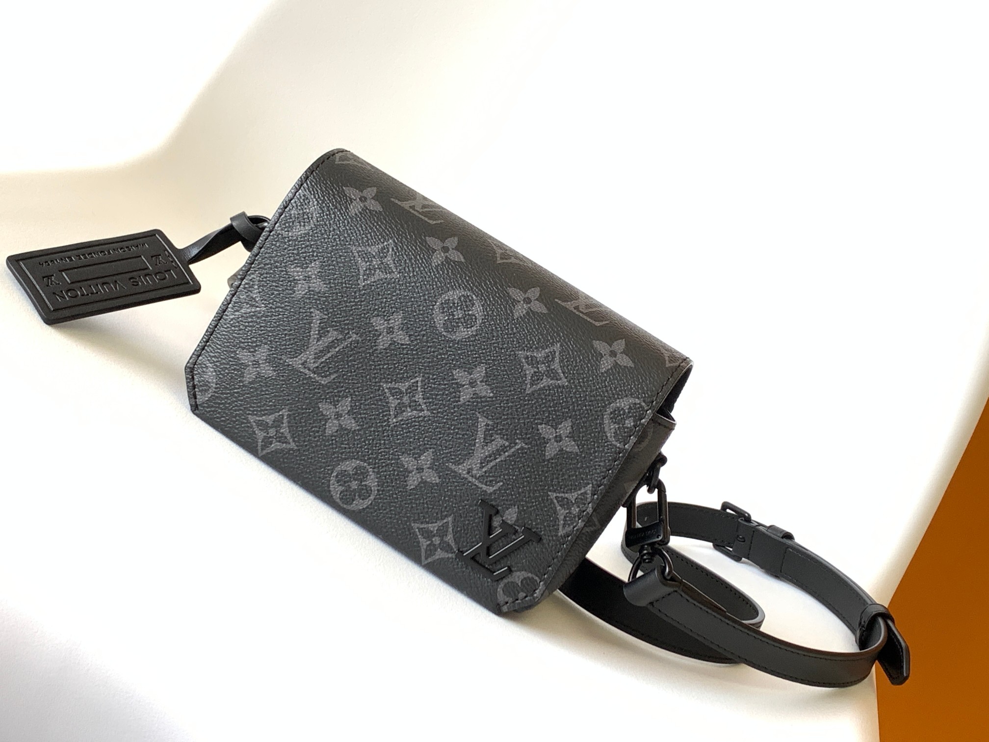 Louis Vuitton Bags Handbags Black Grey Monogram Eclipse Cowhide Fabric Linen Mini M82085