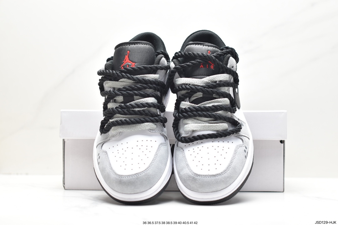 Air Jordan 1 Low 绑带白黑蓝 DX4374-008