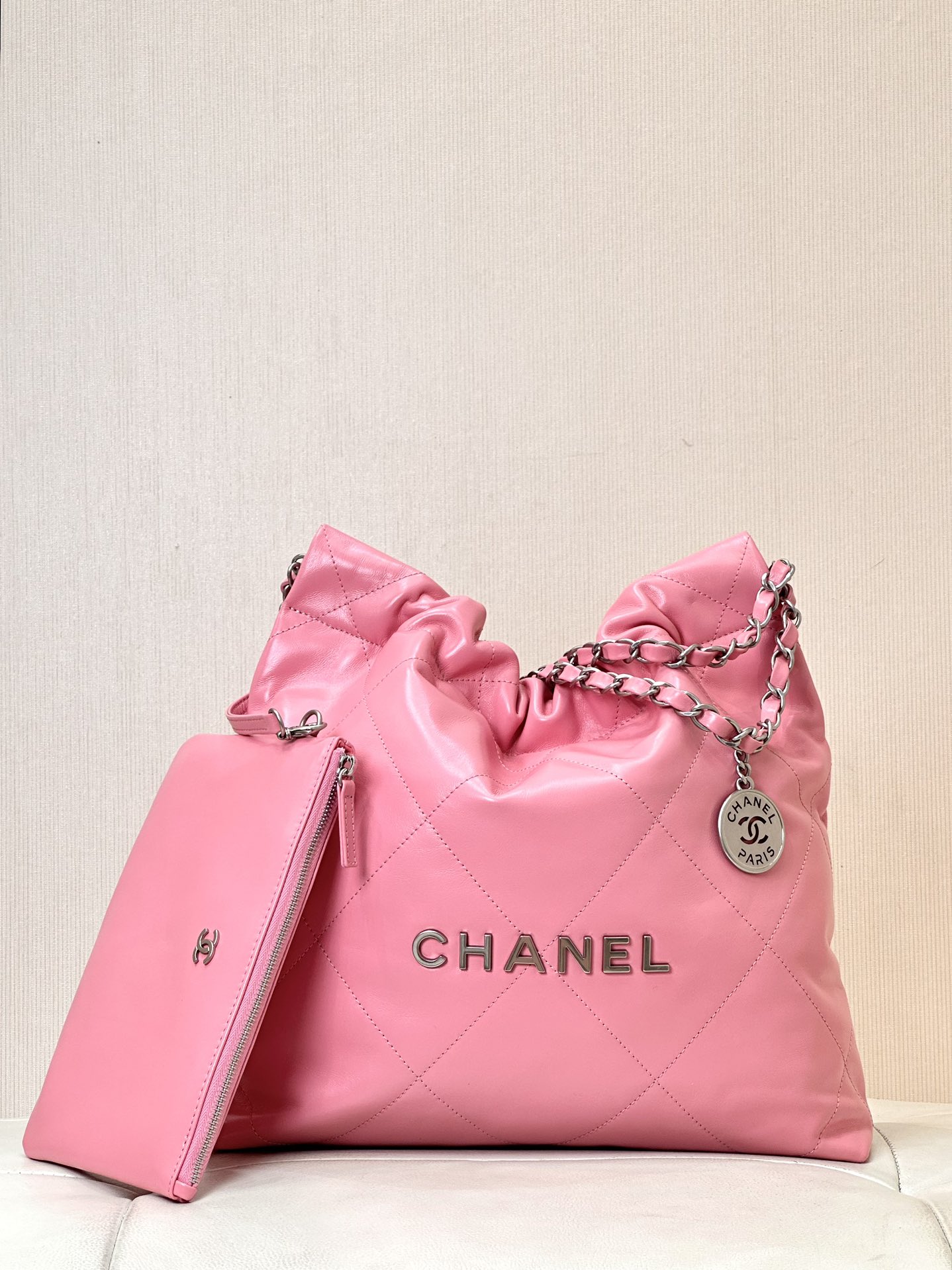 CHANEL Très grande capacité logo vieilli cuir d'origine matelassé sac de l'année sac shopping cuir de vachette importé