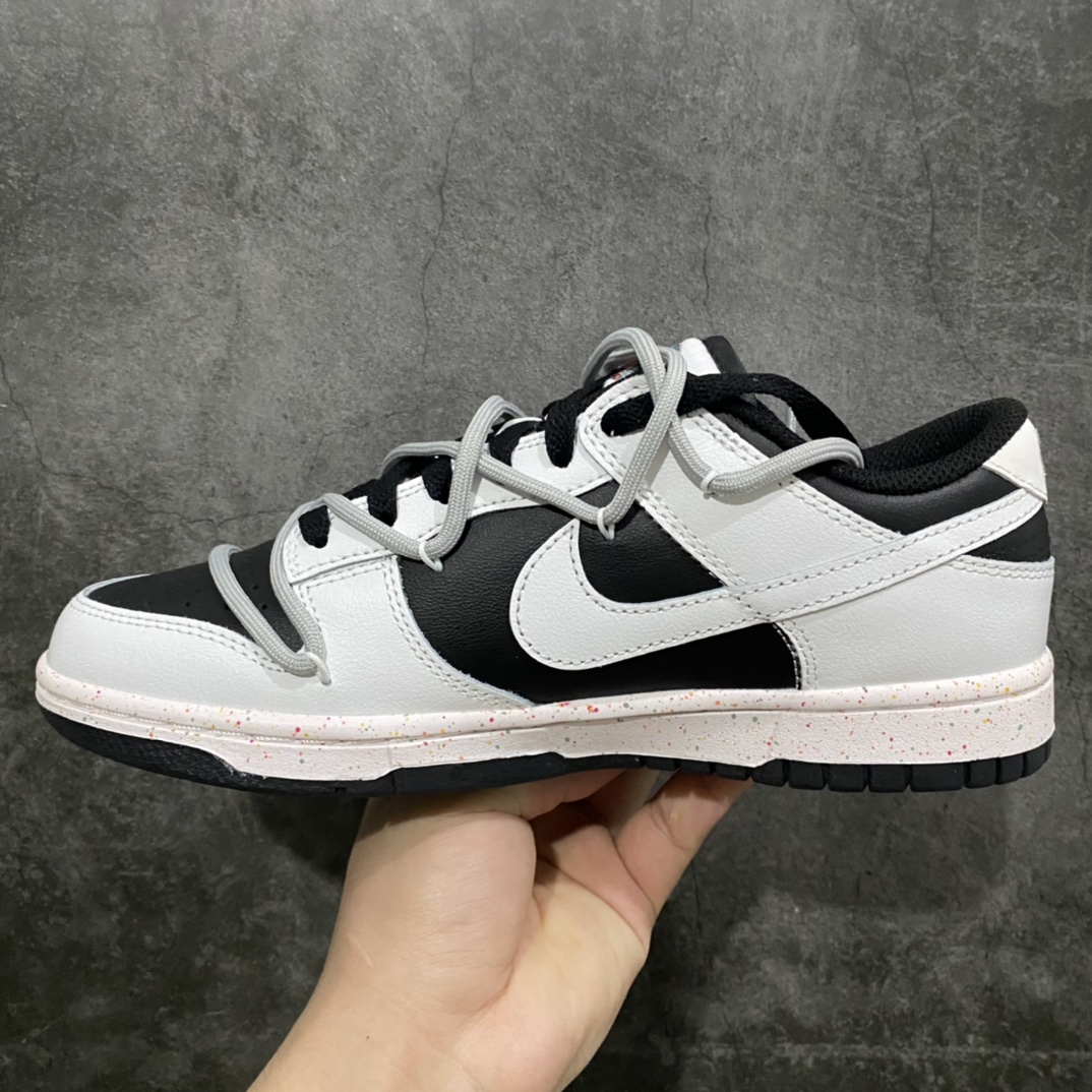 【CS版本】NK Dunk Low Multi-Color Swoosh SB低帮解构绑带活力三勾白黑 FD4623-139