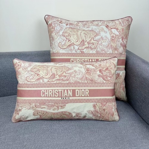 Dior Embroidered Cotton Throw Pillow & Lumbar Pillow Set - Decorative Accent 1 Dior Embroidered Cotton Throw Pillow & Lumbar Pillow Set - Decorative Accent
