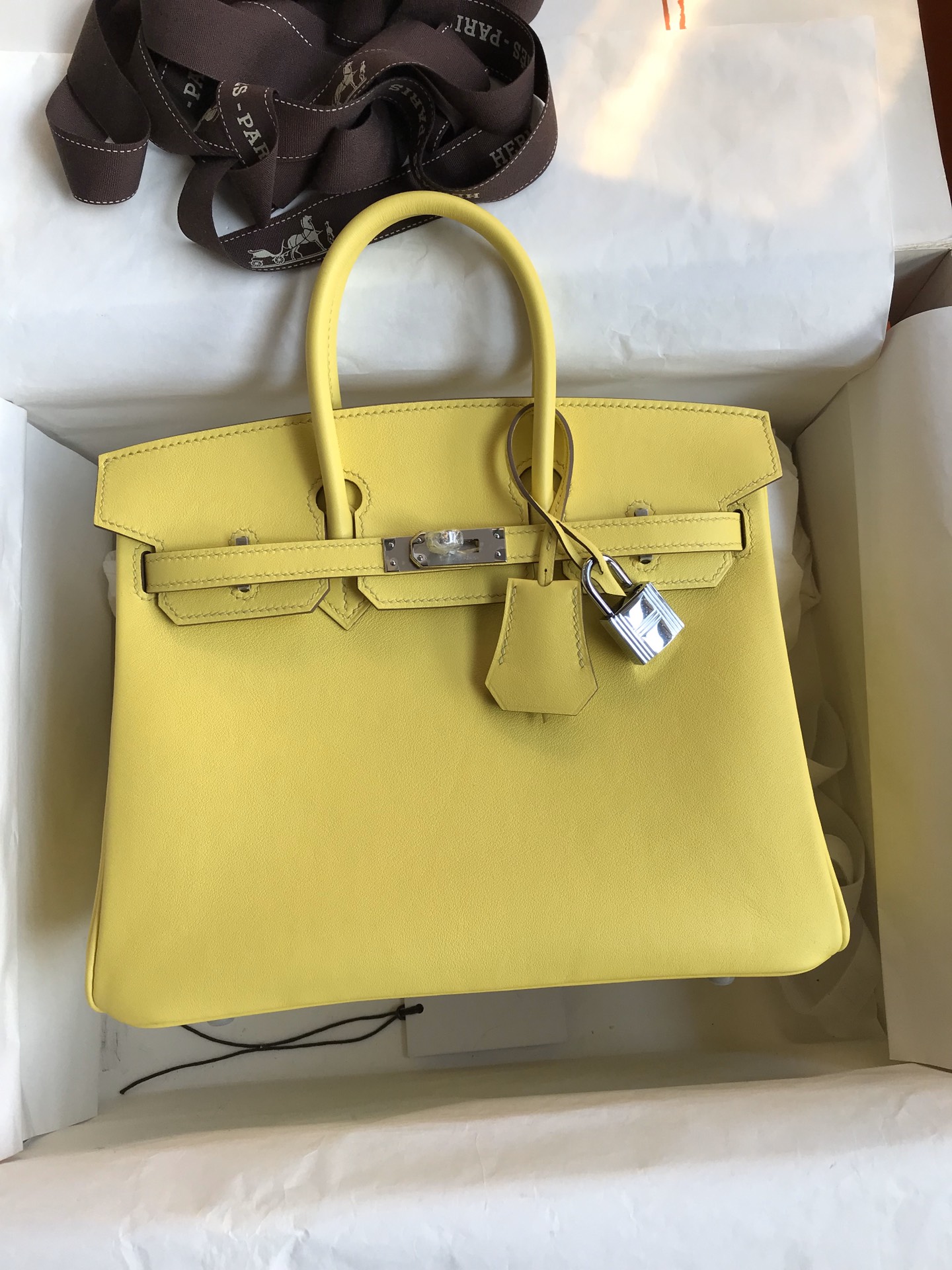 Sale Outlet Online
 Hermes Birkin Bags Handbags Lemon Yellow Silver Hardware