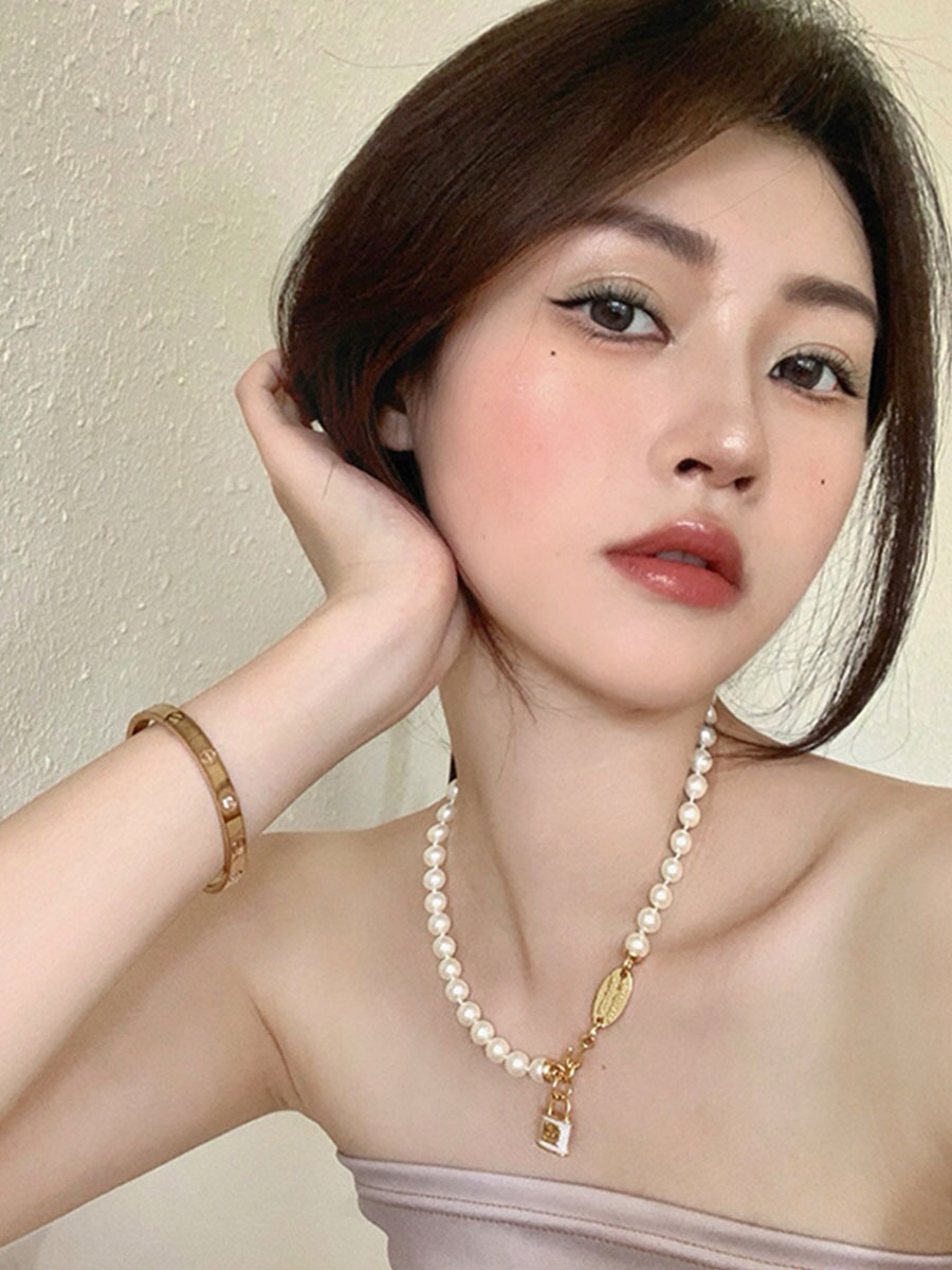 NO:103189,Queen Mother's Locking Pearl Necklace, Queen Mother's Necklace, Necklace19860909西太后锁头珍珠项链,西太后项链,necklace,Jewelry