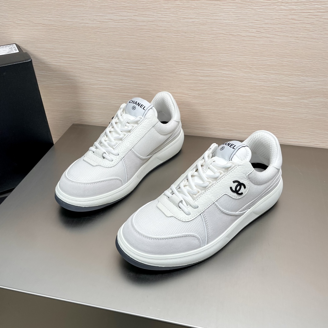 Nuevas zapatillas de deporte de cuero de malla empalmada para hombre Real CHANEL / Chanel. Una réplica perfecta, la ver…