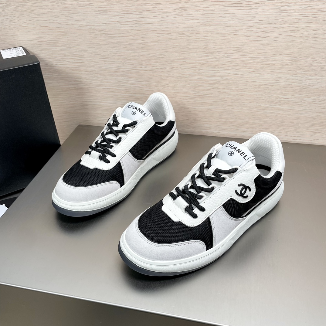 Nuevas zapatillas de deporte de cuero de malla empalmada para hombre Real CHANEL / Chanel. Una réplica perfecta, la ver…