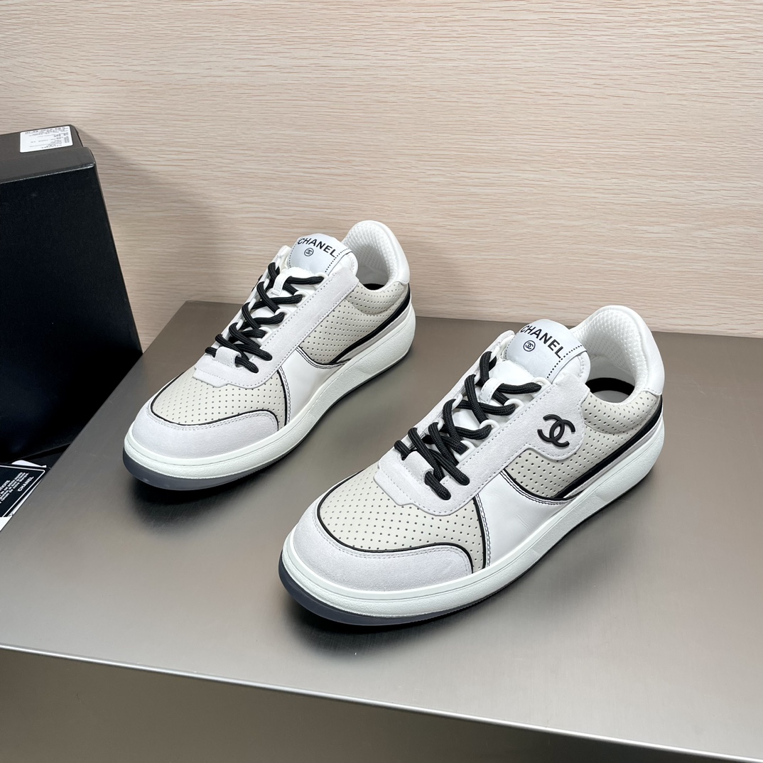 Nuevas zapatillas de hombre auténticas CHANEL/Chanel de piel perforada cosida. Una réplica perfecta, la versión top del…