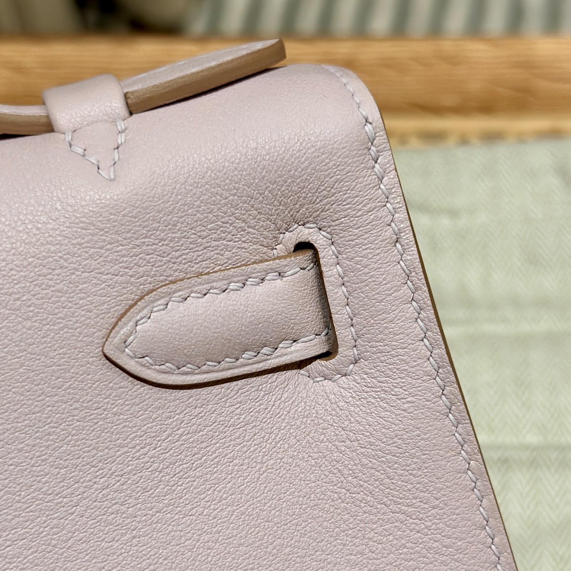 Hermès mini kelly 1, 09/Mauve pale, swift, silver, 22cm, all handmade!!