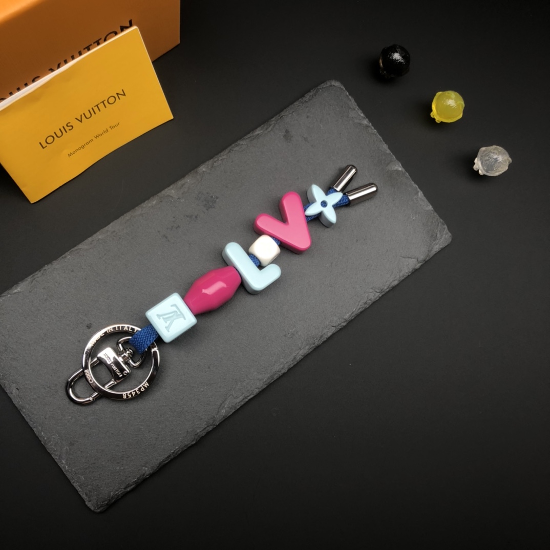 Louis Vuitton Play Bag Charm and Key Holder with Colorful Resin Beads