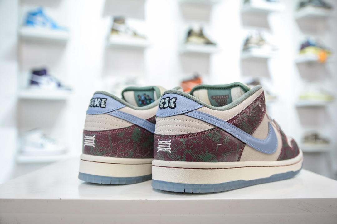 TOP Pure Original 0Crenshaw Skate Club x NK SB Dunk Low Pro ”Multi-Color” dunk shoes ”Joint light gray sky blue wine red green” FN4193-100