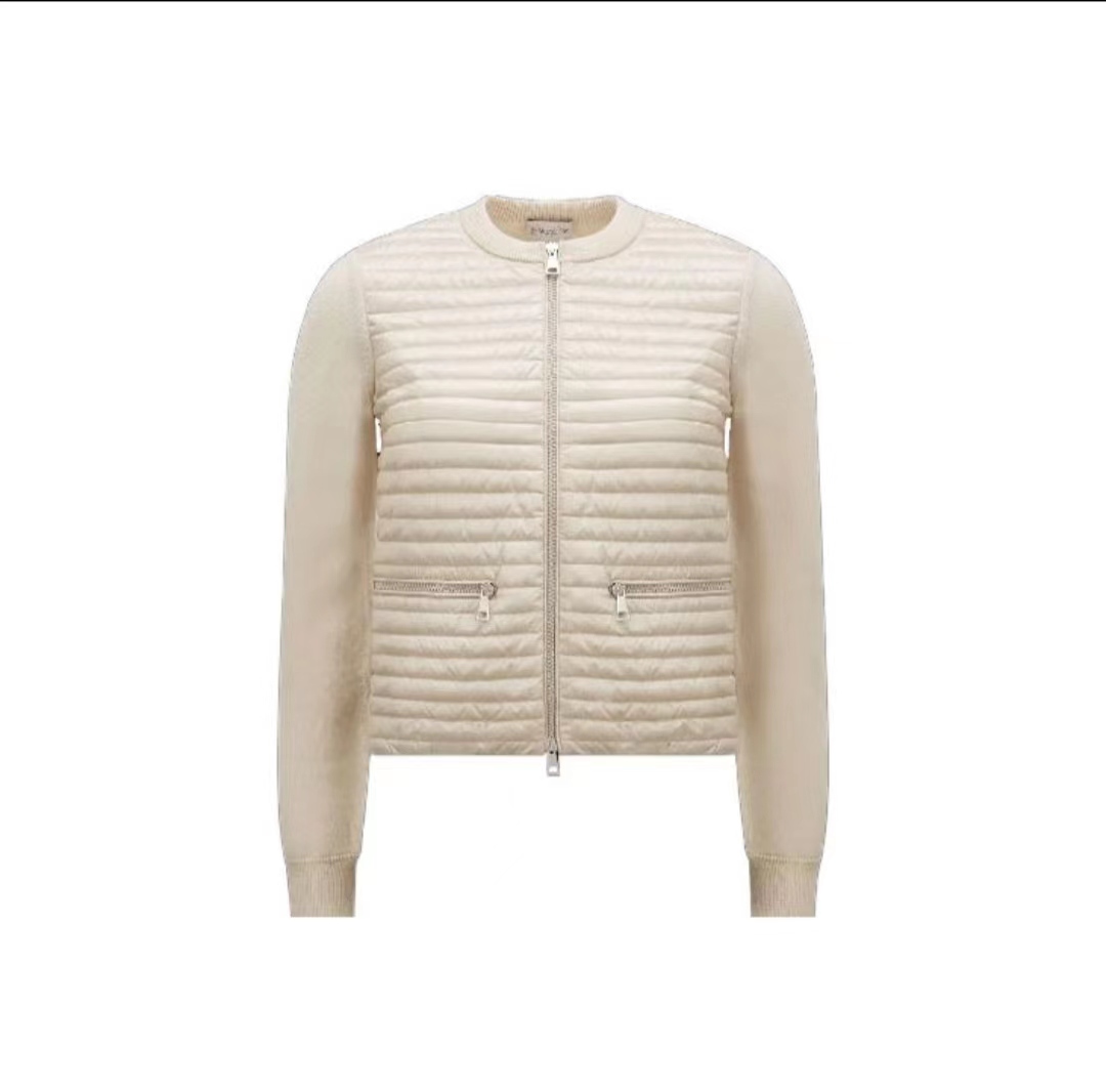 Moncler Impecable
 Ropa Abrigos y chaquetas Chaqueta de plumón Albaricoque Negro Empalme Abajo Tejido Colección primavera / otoño