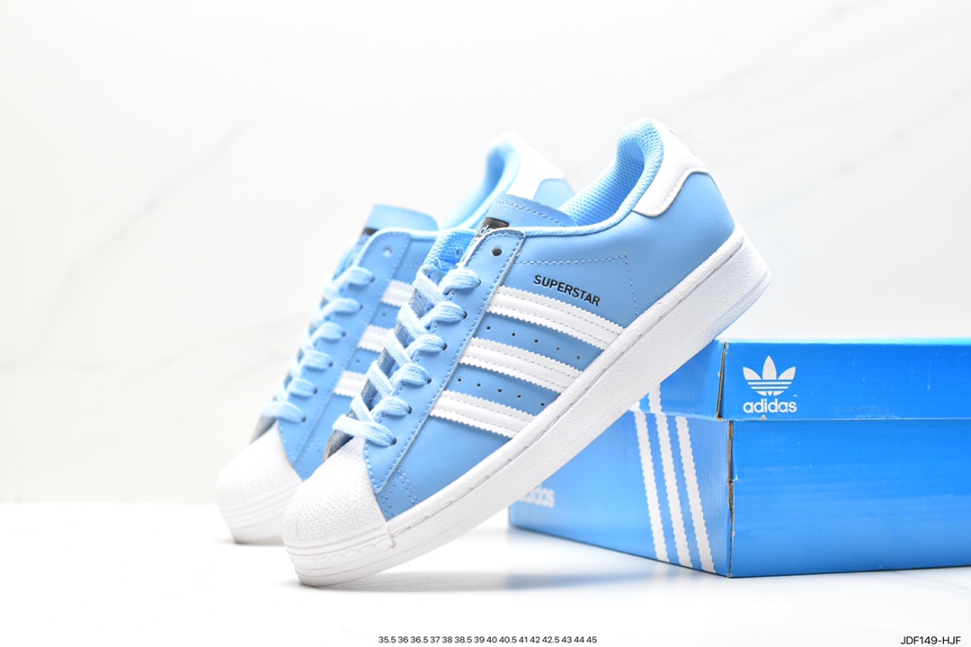 125 阿迪达斯Adidas三叶草 Originals Superstar”Sail/Green/Lace“贝壳头系列低帮板鞋 133670