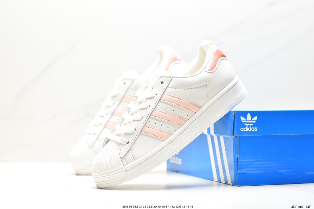 125 阿迪达斯Adidas三叶草 Originals Superstar”Sail/Green/Lace“贝壳头系列低帮板鞋 133670