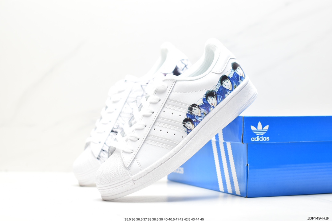 125 阿迪达斯Adidas三叶草 Originals Superstar”Sail/Green/Lace“贝壳头系列低帮板鞋 133670