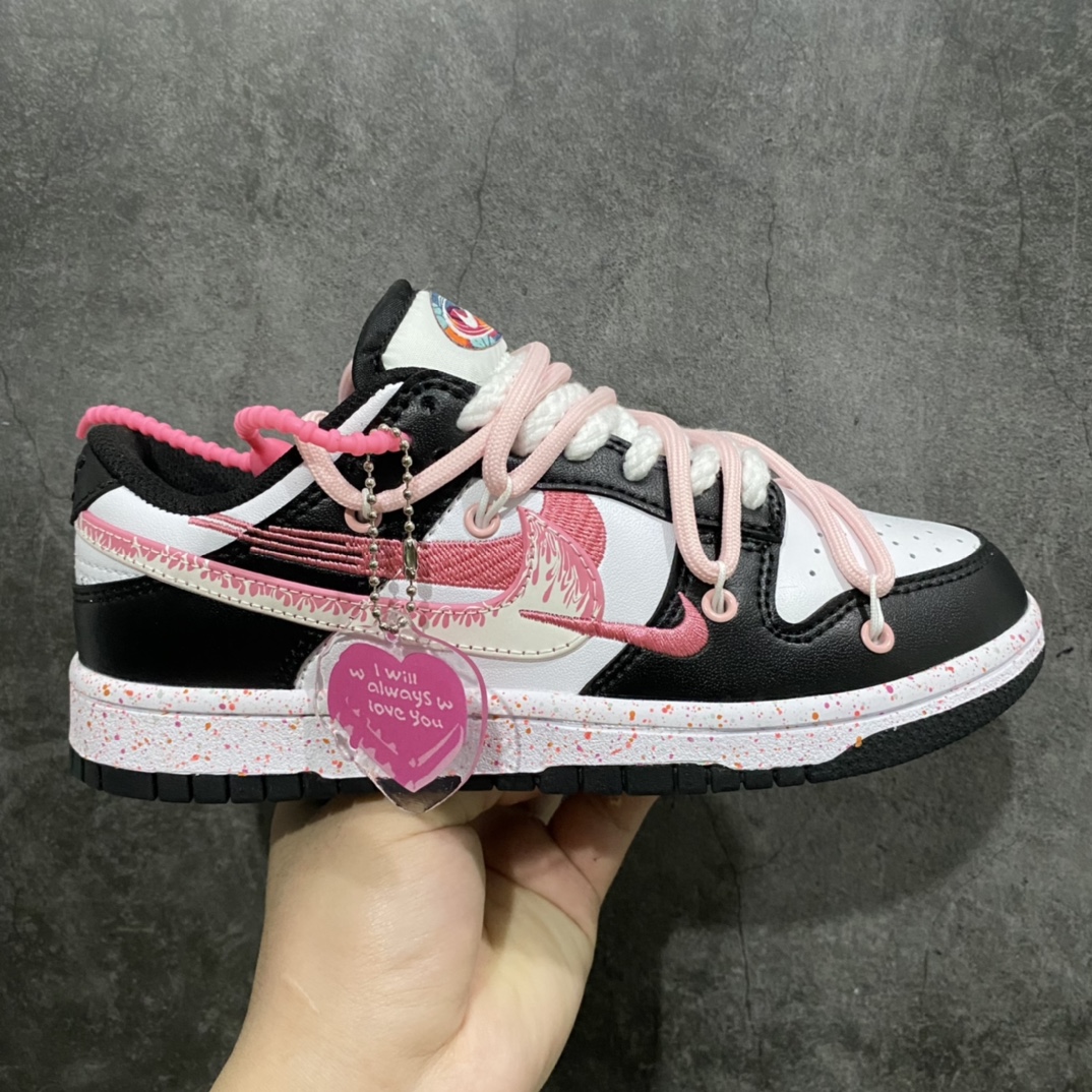 260 【K13版】Dunk Low 粉色火焰 怦然心动 活力三勾 解构抽绳鞋带  FD4623-131