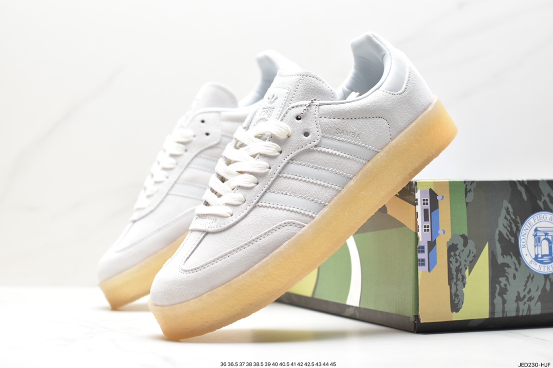 adidas SAMBA KITH CLARKS clover retro casual non-slip wear-resistant low-top shoes ID7297