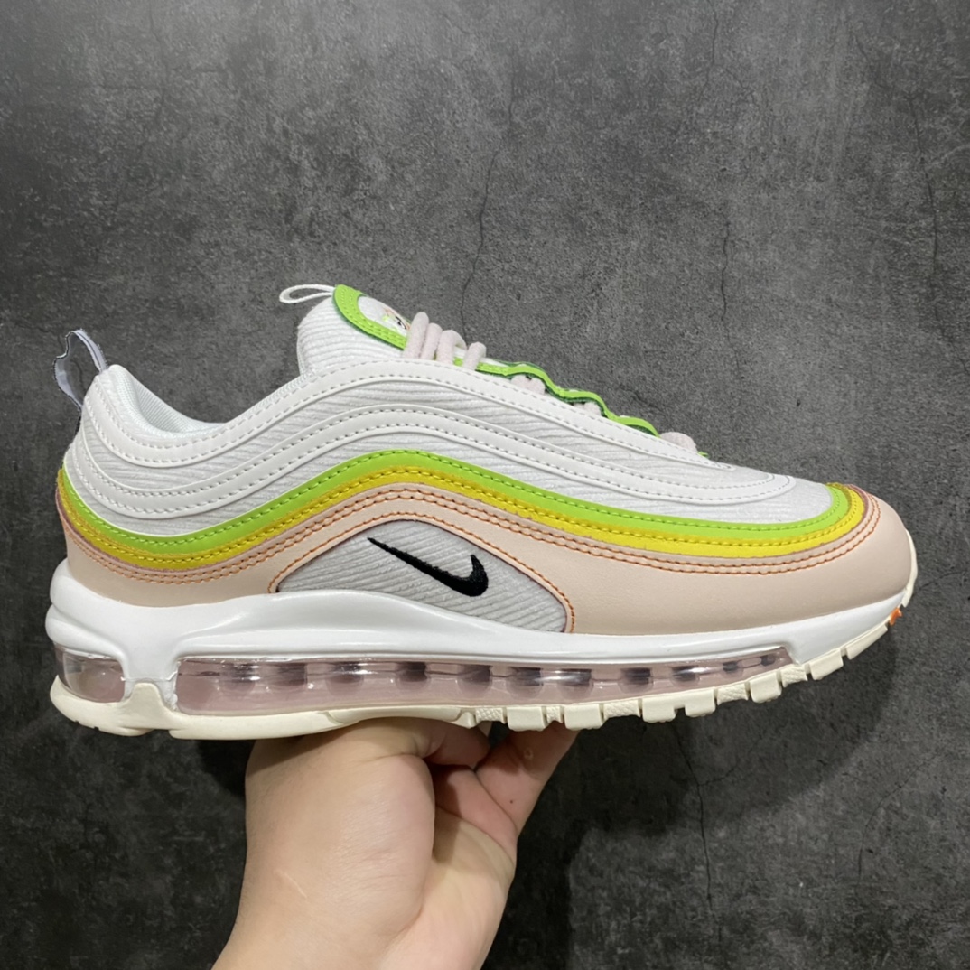 【纯原版】NK Air Max 97 OG 白黄粉 FD0870-100原装批次子弹 拆解原鞋开发 打造全市场最强版本子弹 这里只对比原鞋原厂TPU反光材料 市场首家原模原气垫 拒绝套用公底原档案Swoosh电绣 卡色匹配原版SIZE：36 36.5 37.5 38 38.5 39 40 40.5 41-莆田鞋批发中心