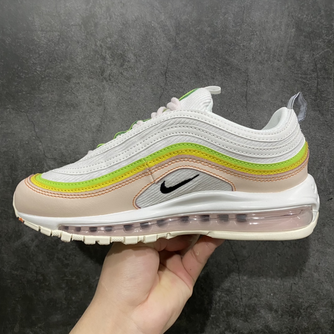 图片[2]-【纯原版】NK Air Max 97 OG 白黄粉 FD0870-100原装批次子弹 拆解原鞋开发 打造全市场最强版本子弹 这里只对比原鞋原厂TPU反光材料 市场首家原模原气垫 拒绝套用公底原档案Swoosh电绣 卡色匹配原版SIZE：36 36.5 37.5 38 38.5 39 40 40.5 41-莆田鞋批发中心