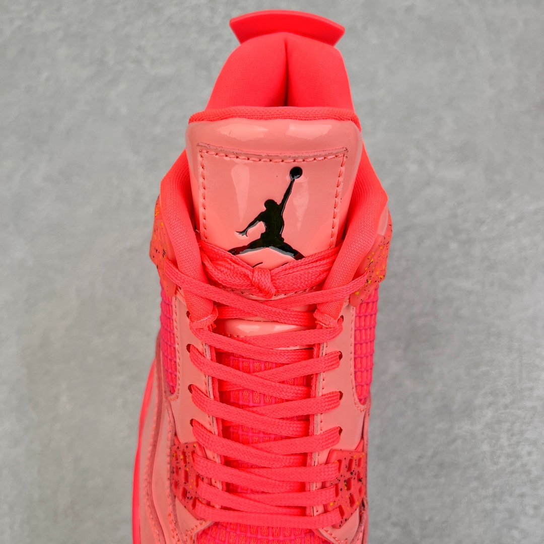 图片[5]-💰340 ＃PB Air Jordan AJ4 Retro 漆皮粉 AQ9128-600 耗时半年巨作 40余配色陆续出货 全套原纸板楦头开发 调试30余版 确保原汁原味完美呈现四代版型 一比一鞋头弧度高度趴度鞋身弧度 此版本只针对中端市场 皮料材质有所更替 其他数据细节工艺流程均保持公司一致 细节品控鞋型随意秒杀市面3XX 4XX 原厂TPU网格鞋带扣 正确内里网布 菱角分明不变形无多余毛边 柔软性质感一致于原鞋 原厂织唛标 原厂飞人电绣工艺 独家绑鞋带手法 印刷中底布 四线拉帮 米色美纹纸贴合固定 进口港宝加持 后跟自然饱满 全鞋荧光划线卡点 追求极致完美 每一双都是工艺品 多重QC质检 超越公司货的品控标准 实实在在的免检产品 尺码：40 40.5 41 42 42.5 43 44 44.5 45 46 47.5 48.5 编码：by4936010-运动鞋