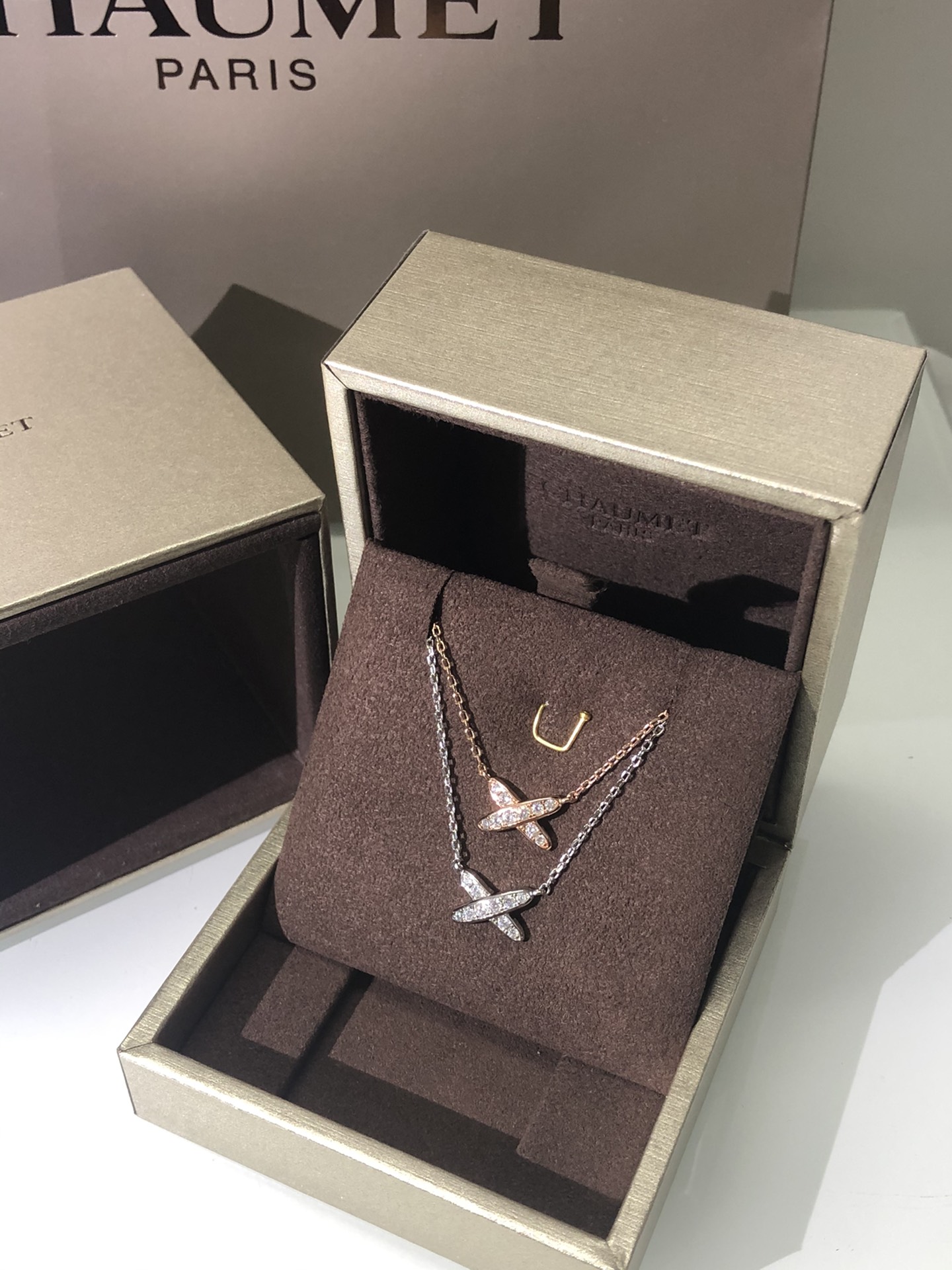 NO:101684,Single-piece stacked clothes are beautiful Shangmei cross-fledged Fritillar necklace Platinum/rose gold Necklace, Shangmei, necklace19860909单戴叠戴都很美 尚美交叉贝母项链 白金/玫金 项链,尚美,necklace,Jewelry