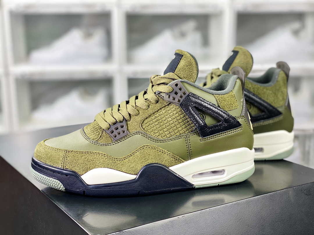 Air Jordan 4 Retro SE Craft ”Medium Olive” AJ4 mid-top basketball shoes ”Olive Army Green Small UNDFTD” FB9927-200