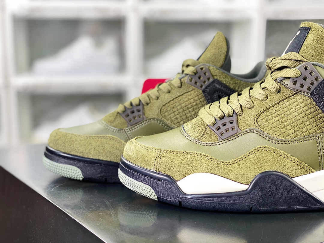 Air Jordan 4 Retro SE Craft ”Medium Olive” AJ4 mid-top basketball shoes ”Olive Army Green Small UNDFTD” FB9927-200