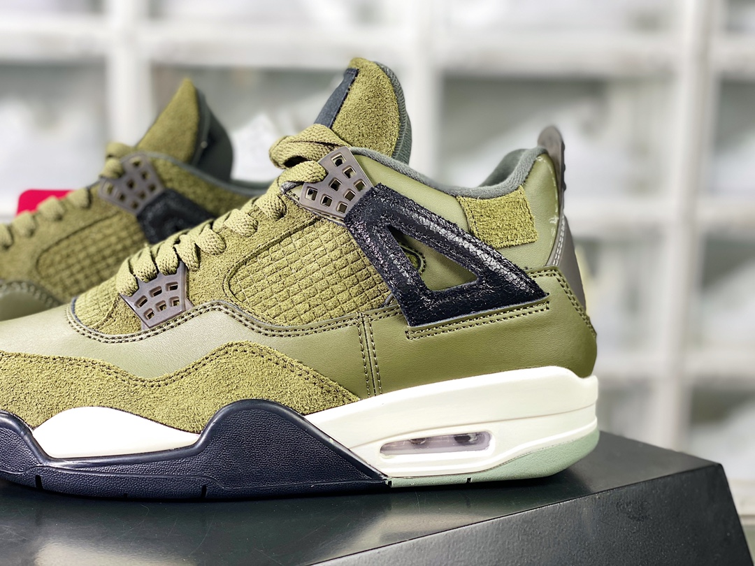 Air Jordan 4 Retro SE Craft ”Medium Olive” AJ4 mid-top basketball shoes ”Olive Army Green Small UNDFTD” FB9927-200